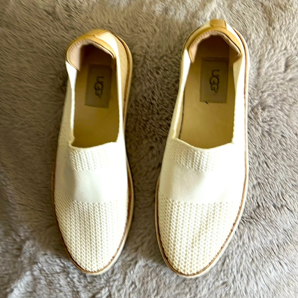 UGG Ivory Knit Slip-On Sneakers